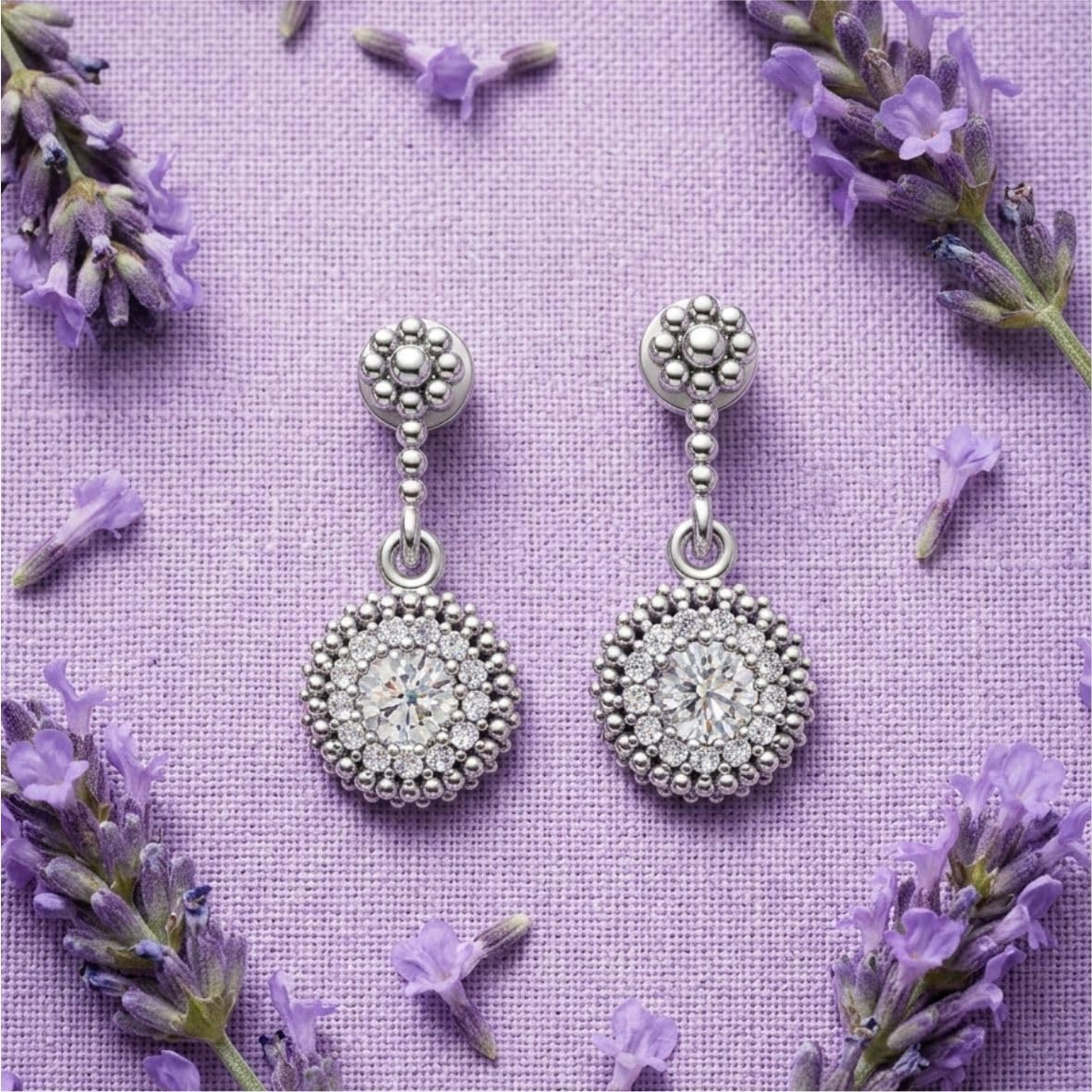 Silara Celeste Halo Drop Earrings