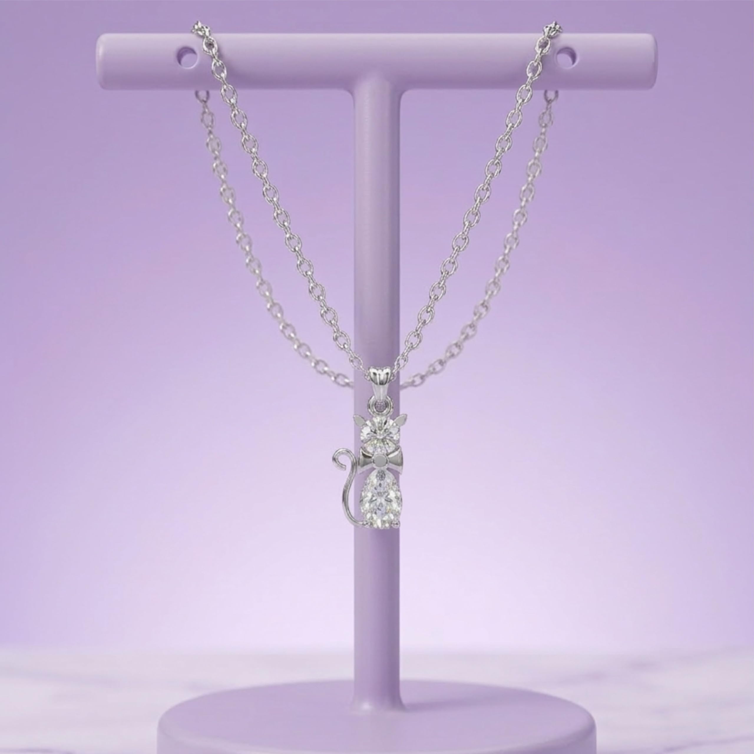 Silver Cat Symbol Pendant