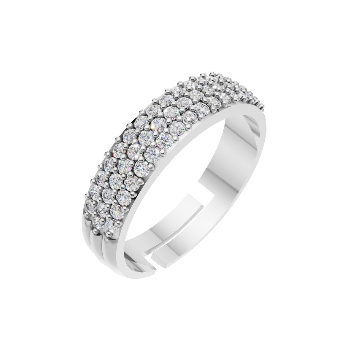 Silver Full Eternity Pavé Band Ring