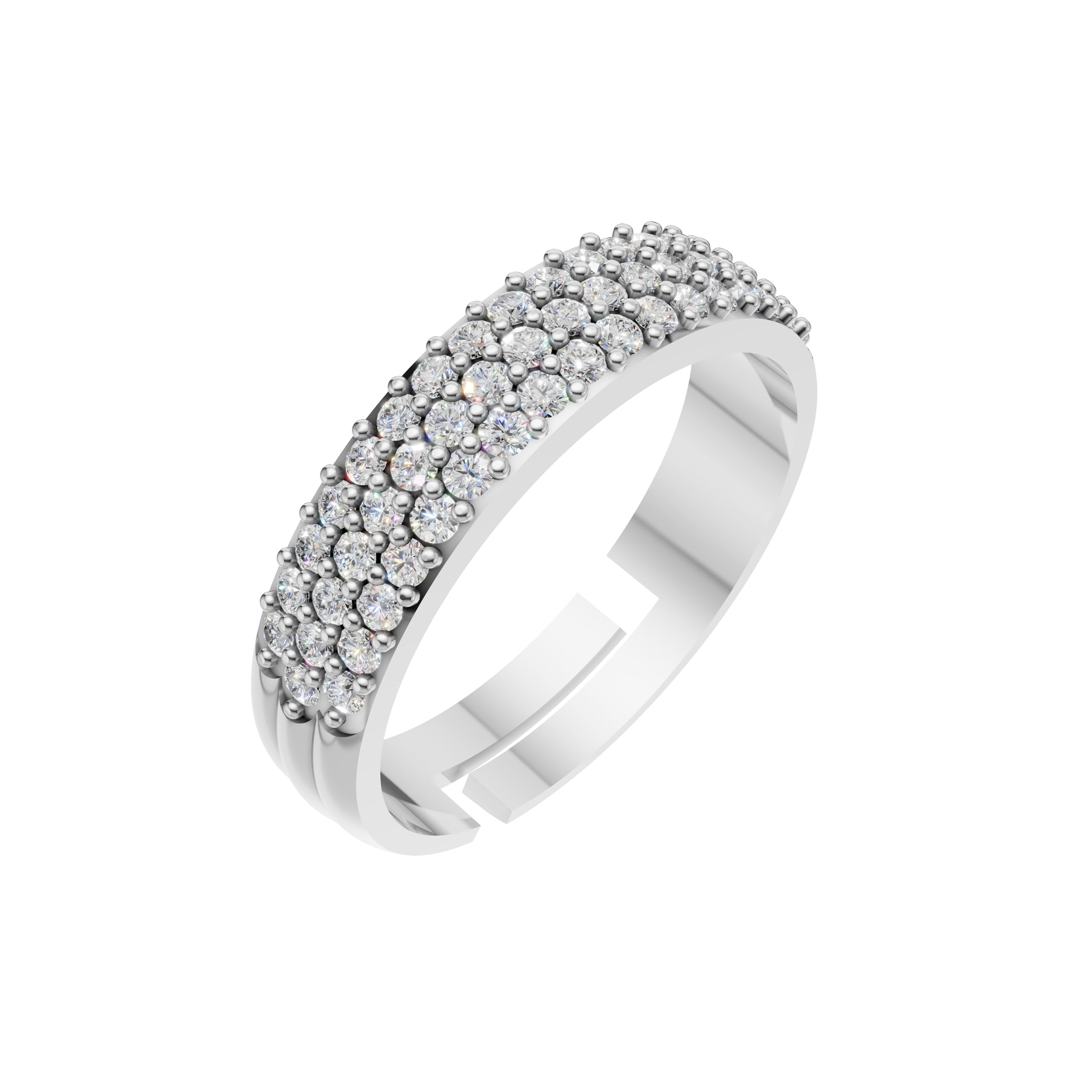Silver Full Eternity Pavé Band Ring