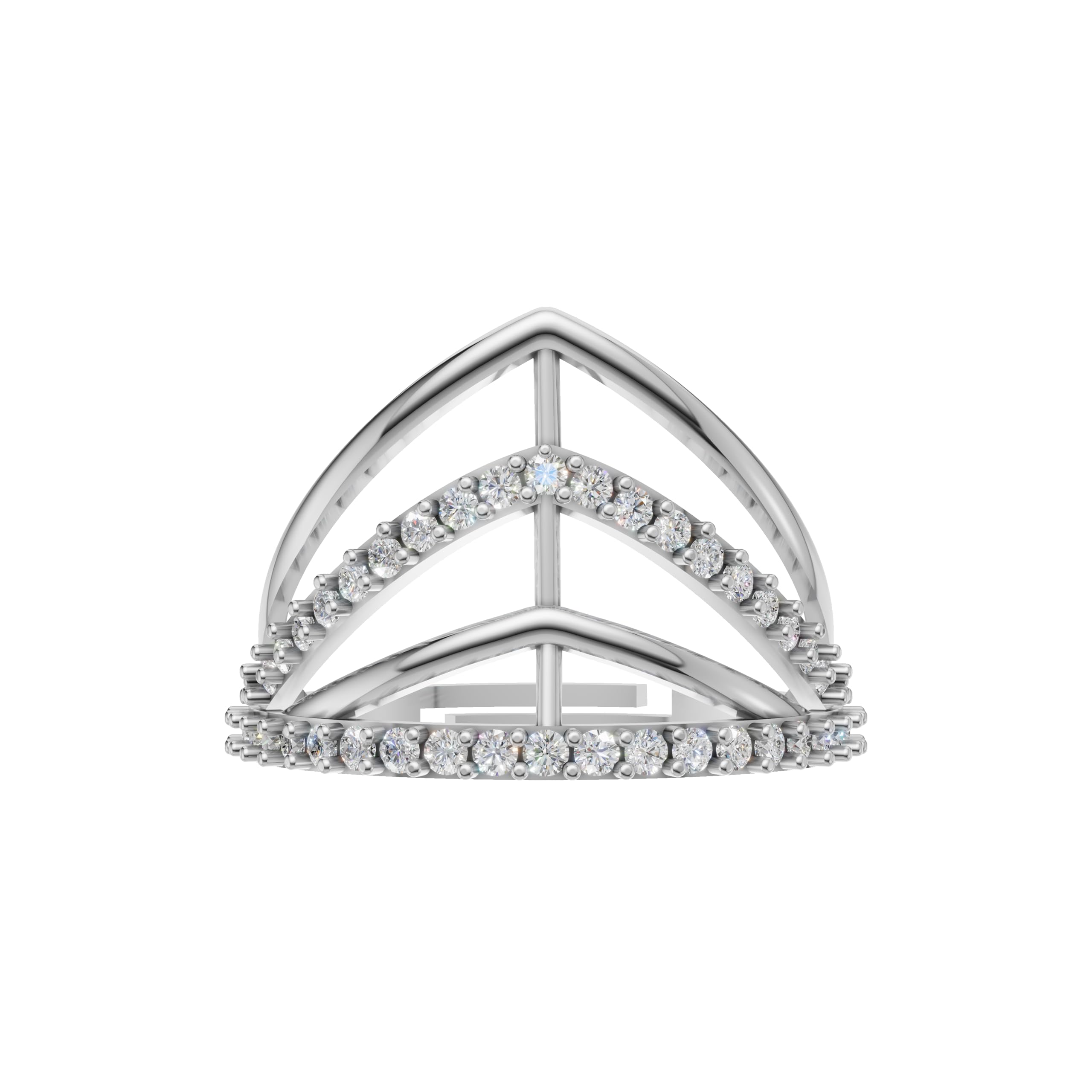 Silver Crown Style Solitaire Ring