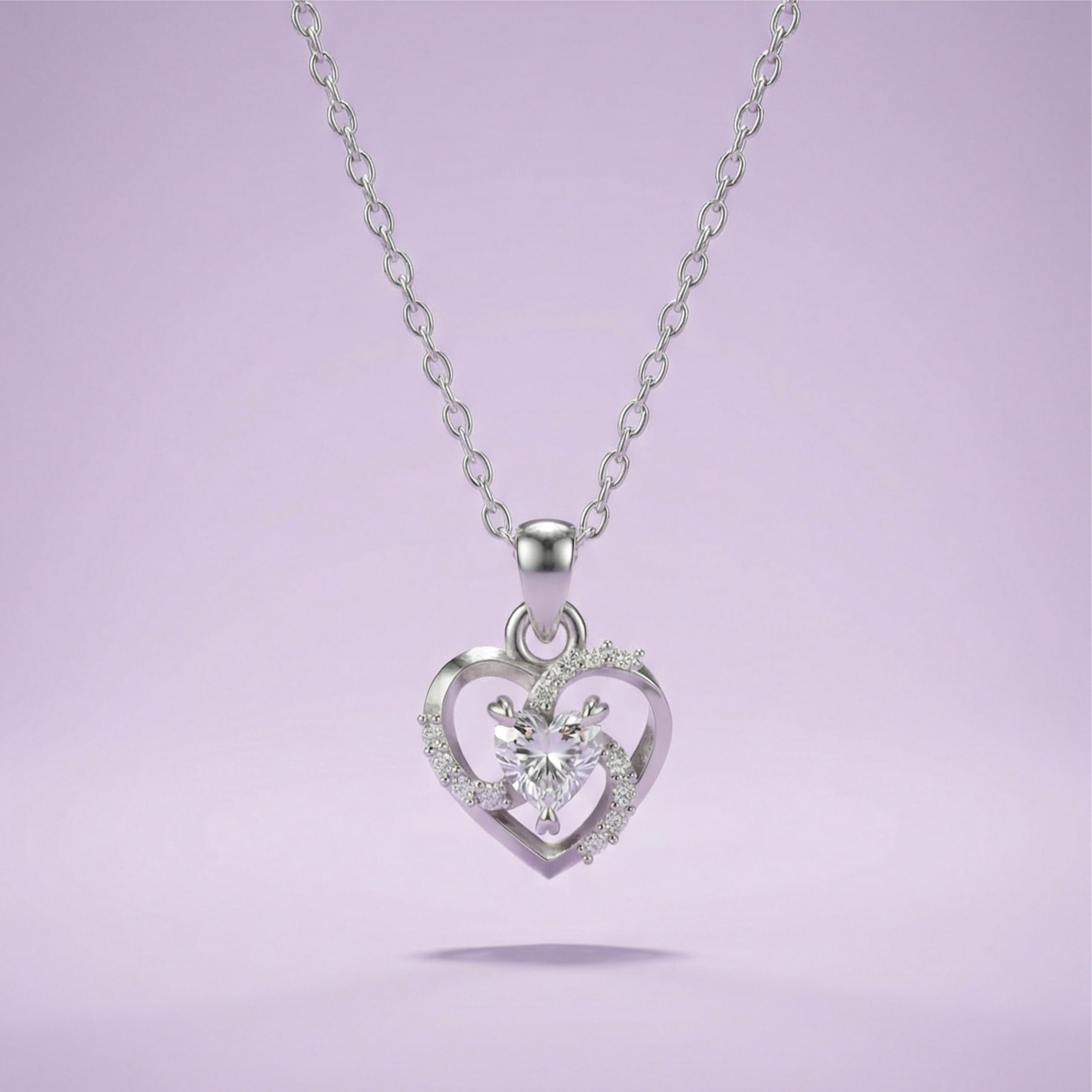 Silver Twist Heart Pendant