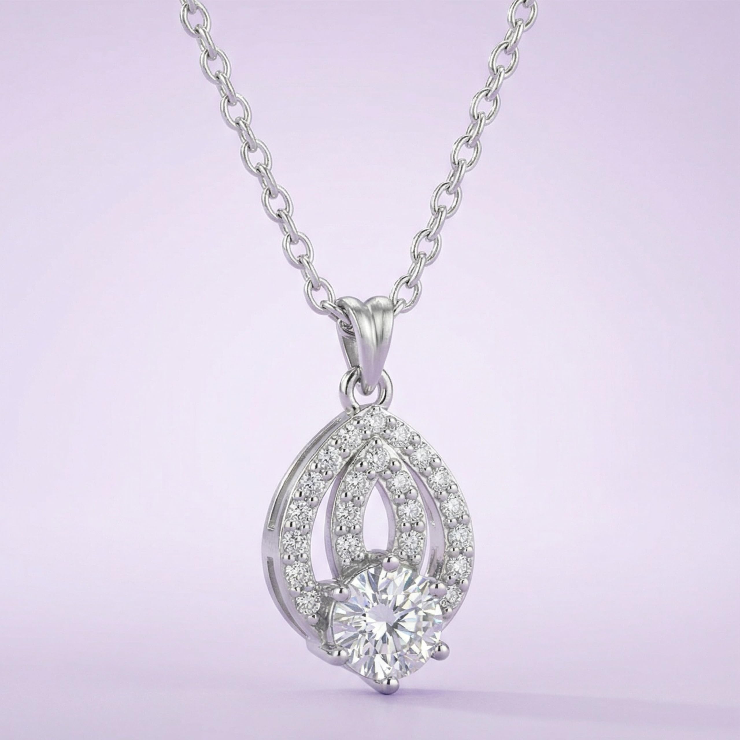 Silver Divina Drop Pendant