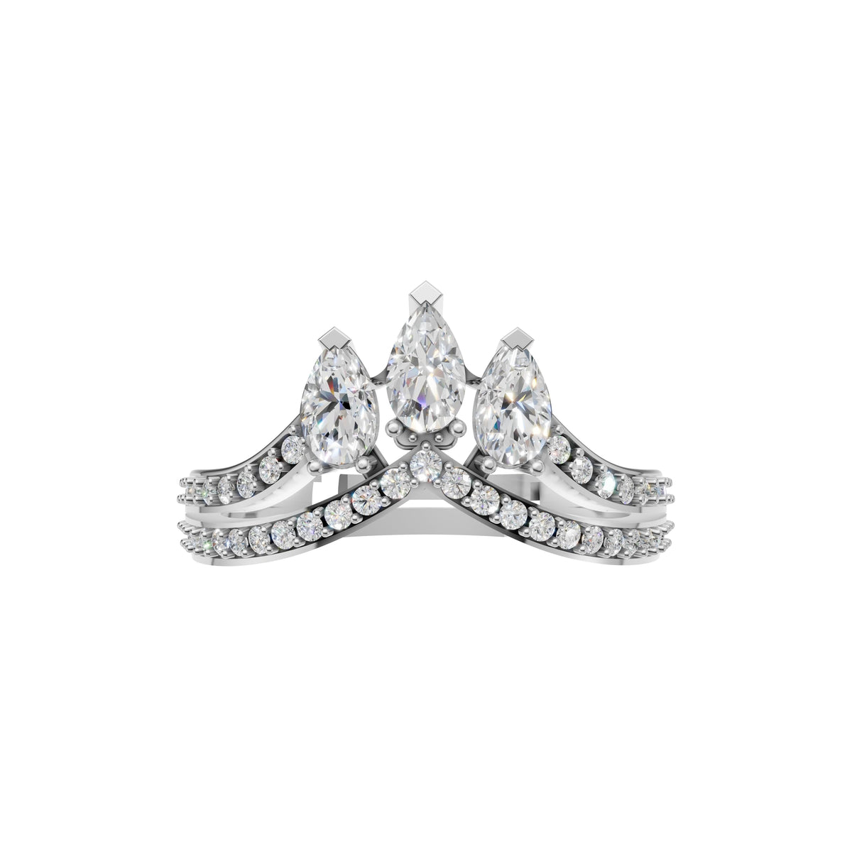 Silver Marquise Trio Stone Ring