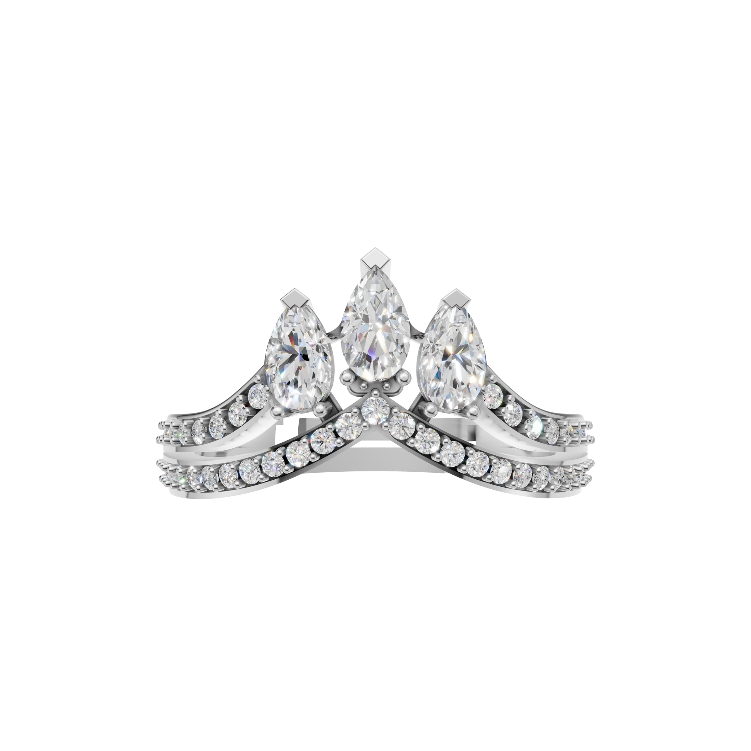Silver Marquise Trio Stone Ring