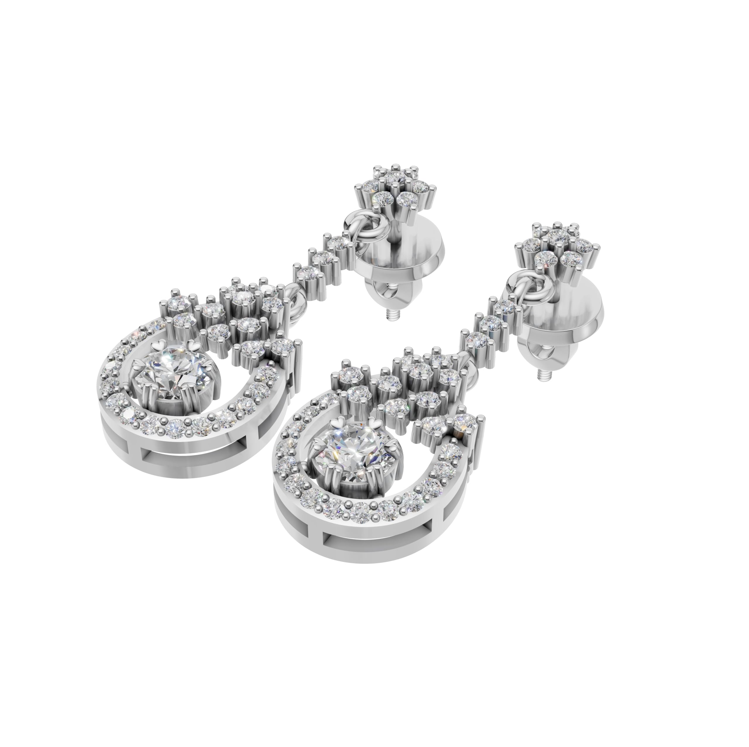Silver Dazzling Cascade Drop Earrings