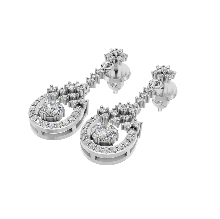 Silver Dazzling Cascade Drop Earrings