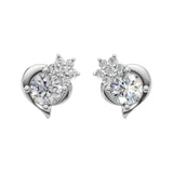 Silver Twinkling Heart Stud Earrings