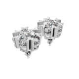 Silver Floral Radiance Stud Earrings