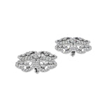 Silver Clover Petal Stud Earrings