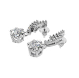 Silver Radiant Curve Drop Earrings