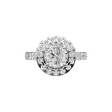 Silver Halo Solitaire Statement Ring