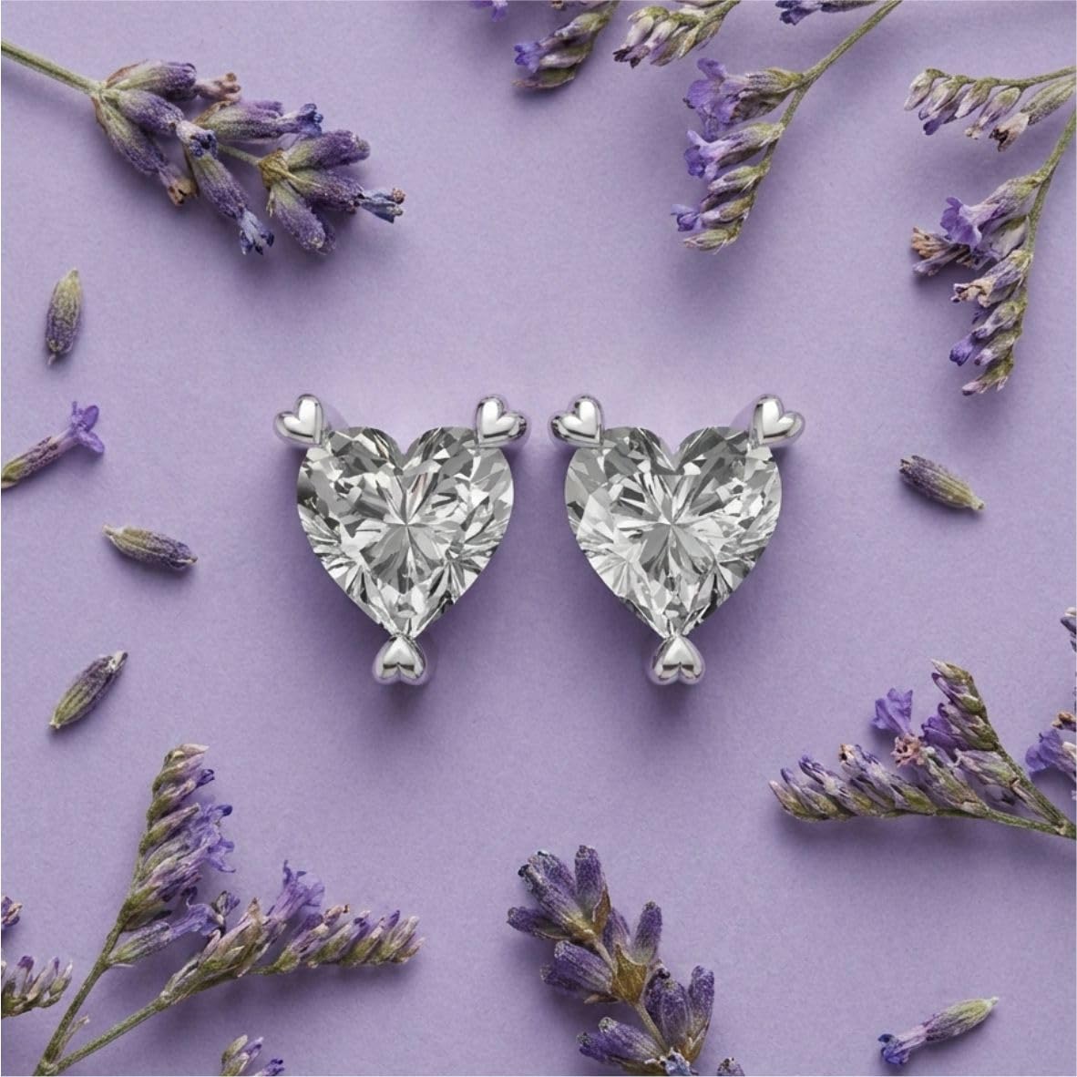 Silver Eternal Heart Crystal Earrings