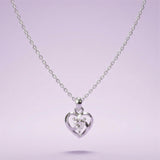 Silver Twin Heart Spark Pendant
