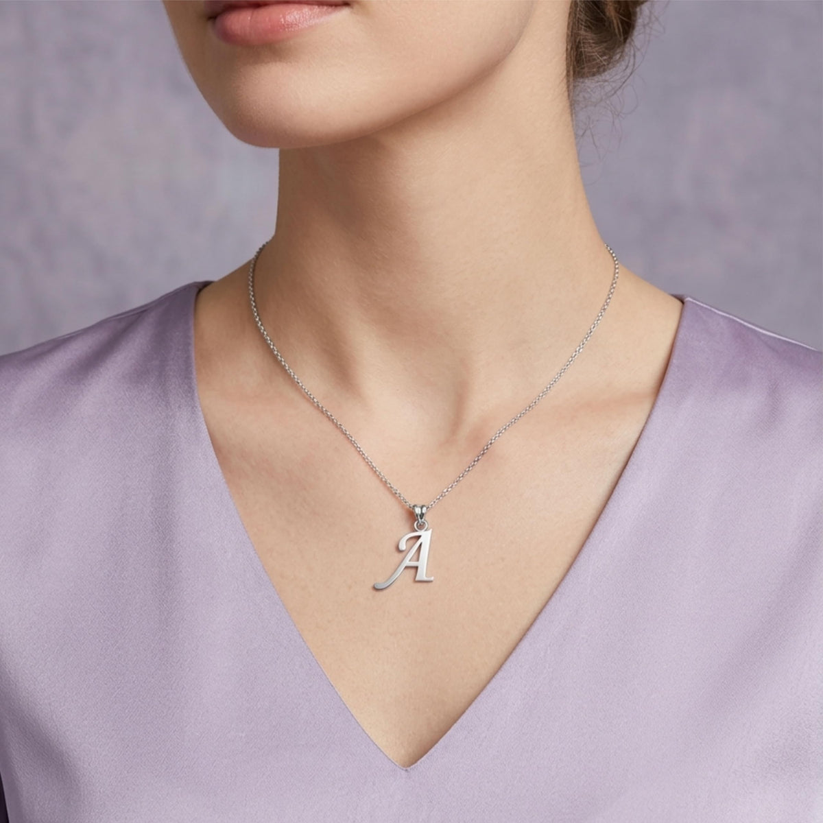 Silver A Symbol Pendant