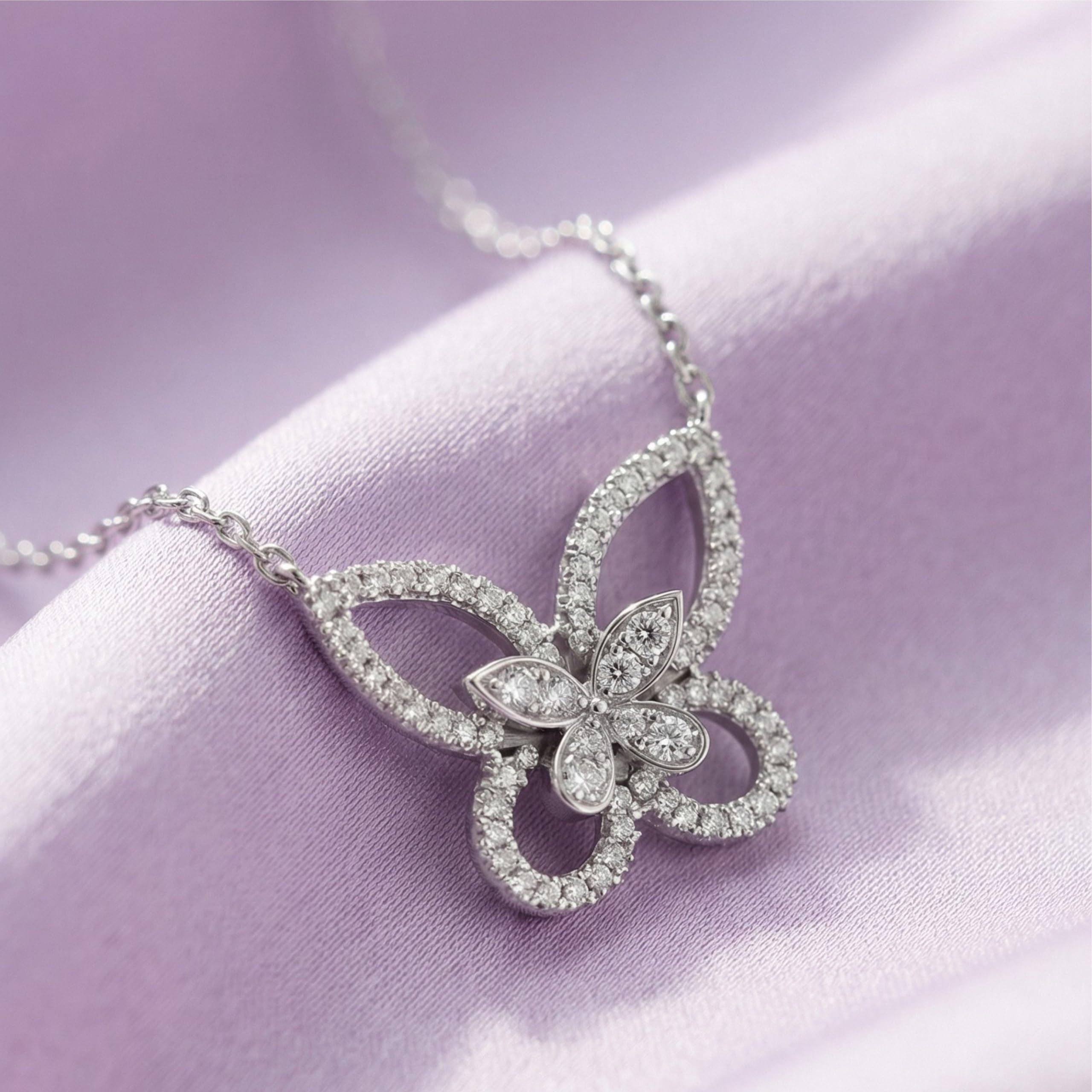 Silver Butterfly on a Chain Pendant