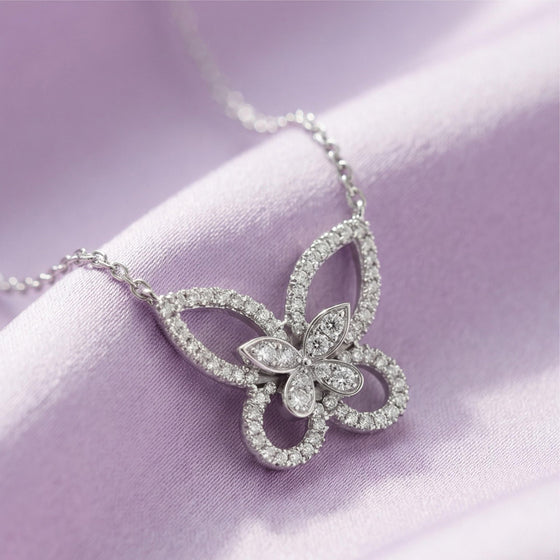 Silver Butterfly on a Chain Pendant