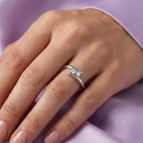 Silver Open Wrap Solitaire Ring