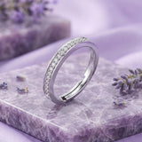 Silver Diamond-Style Band Ring