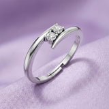 Silver Open Wrap Solitaire Ring