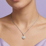 Silver Radiant Halo Solitaire Pendant