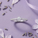 Silver Side-Stone Solitaire Ring