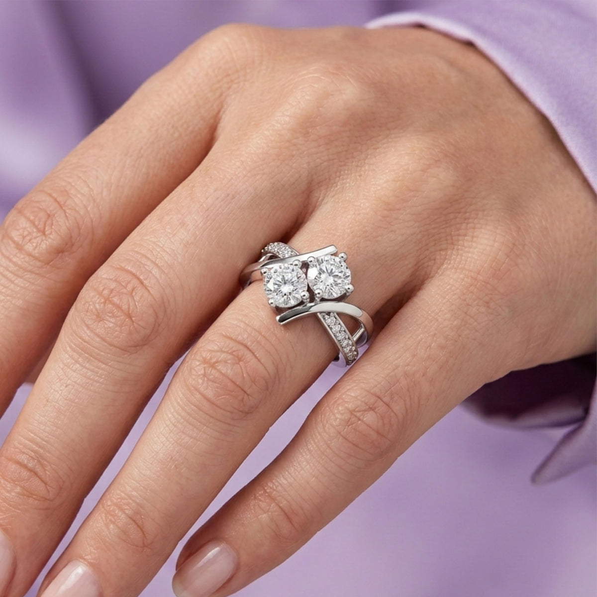 Silver Cushion Halo Solitaire Ring