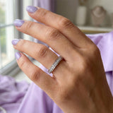 Silver Diamond-Style Band Ring