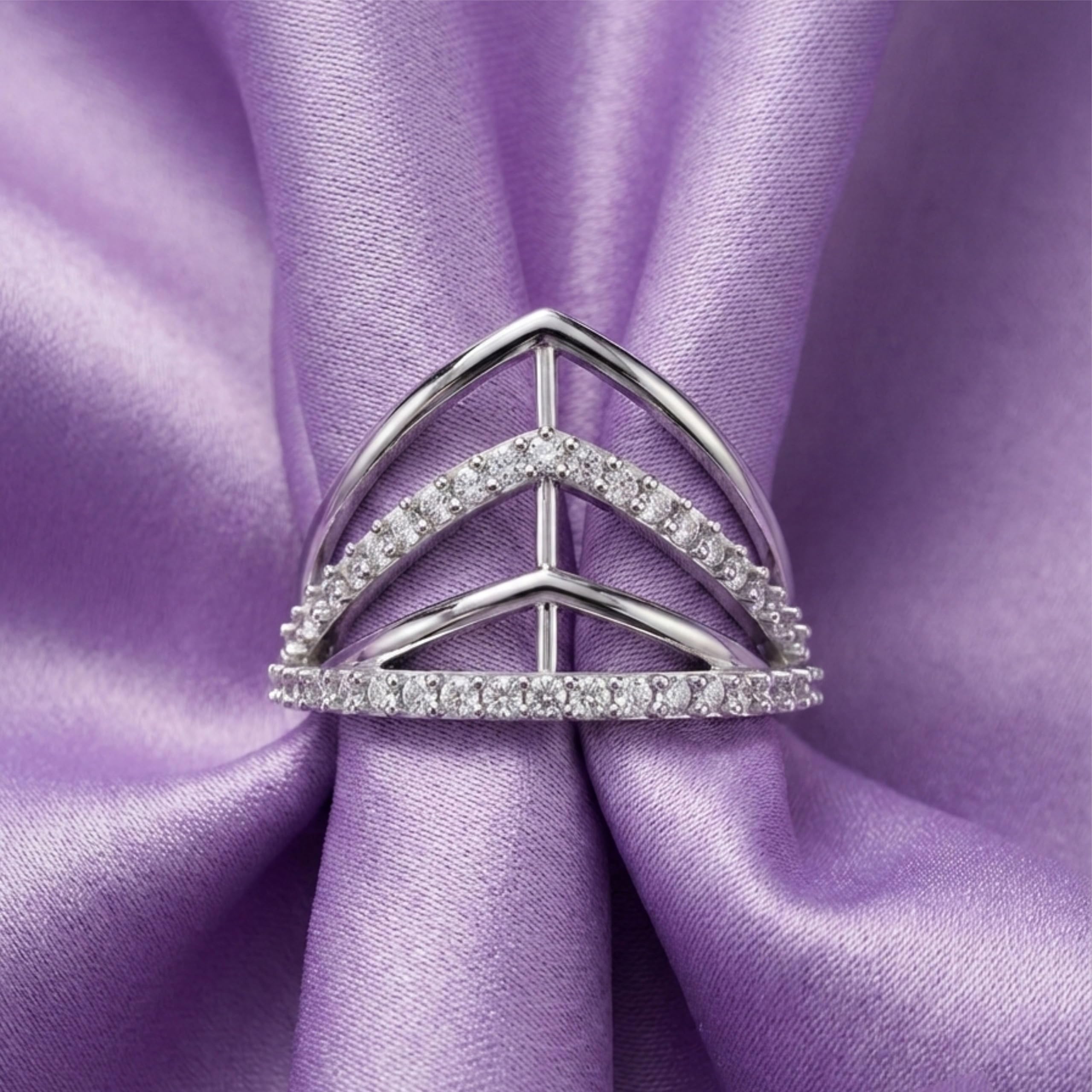 Silver Crown Style Solitaire Ring