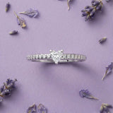 Silver Heart-Cut Solitaire Ring