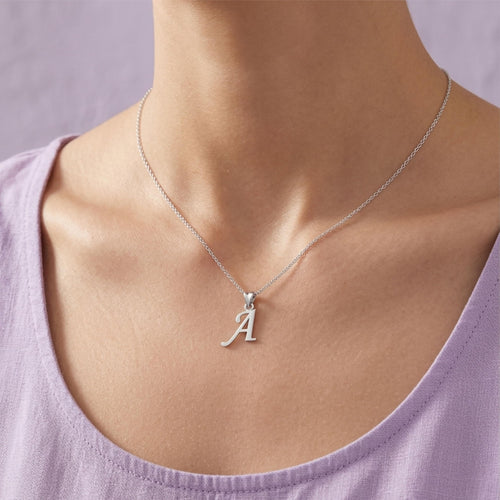 Silver A Symbol Pendant