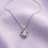 Silver Twin Heart Spark Pendant