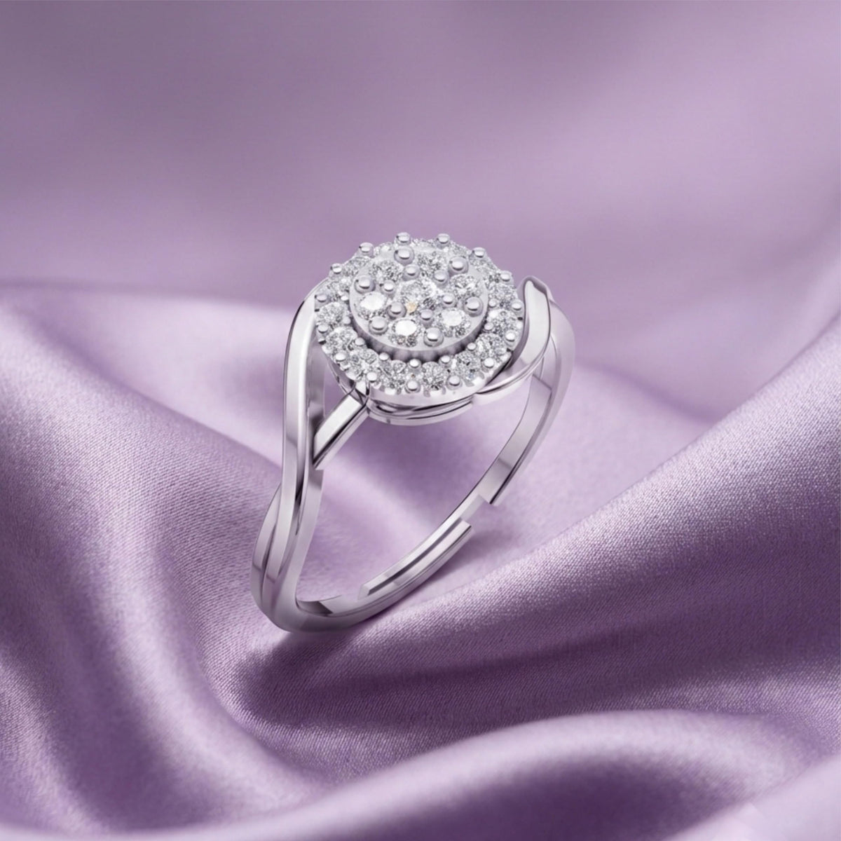 Silver Crown-Inspired Solitaire Ring