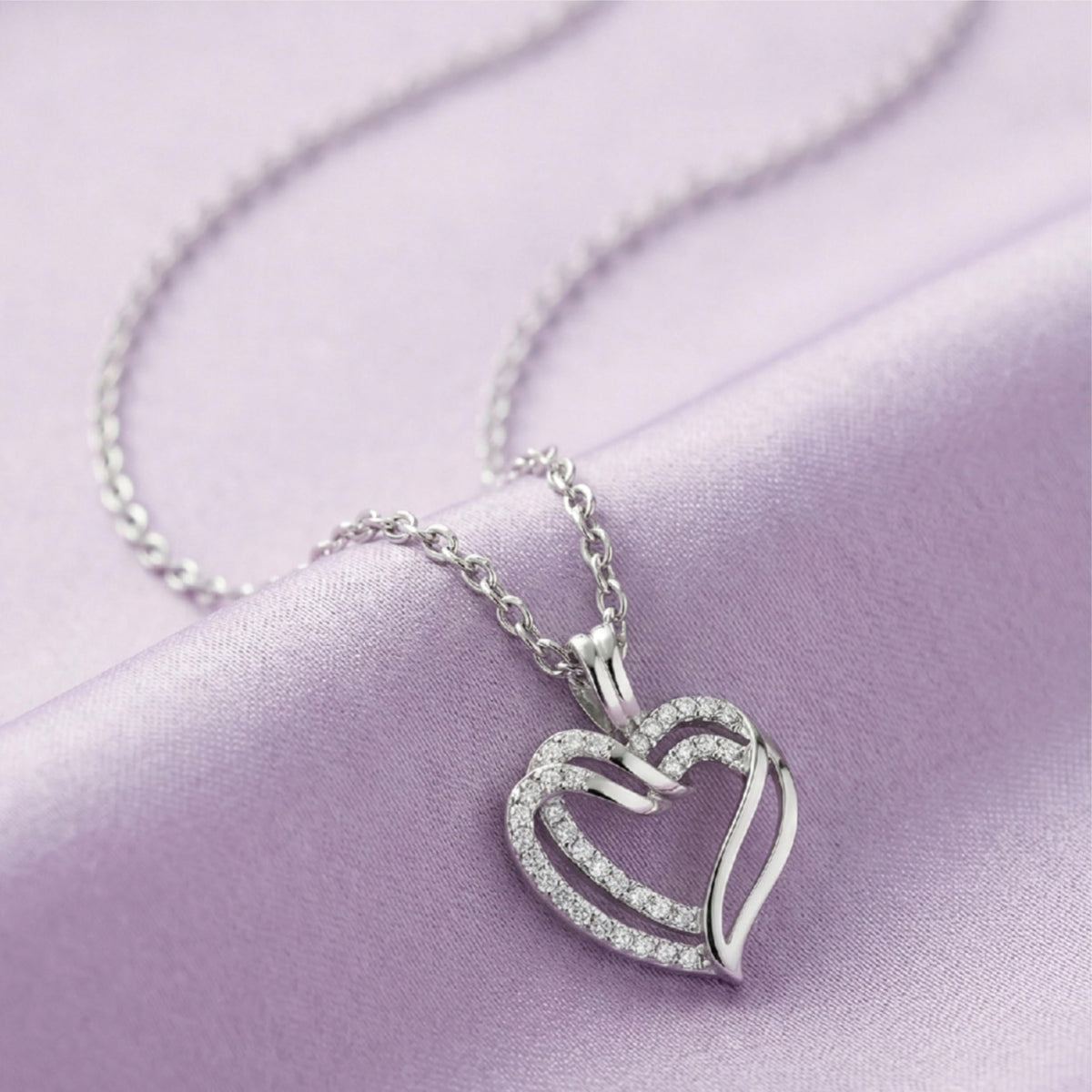 Silver Heart Drop Pendant