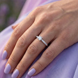 Silver Side-Stone Solitaire Ring