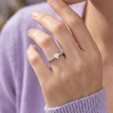 Silver Heart-Cut Solitaire Ring