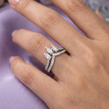 Silver Marquise Trio Stone Ring