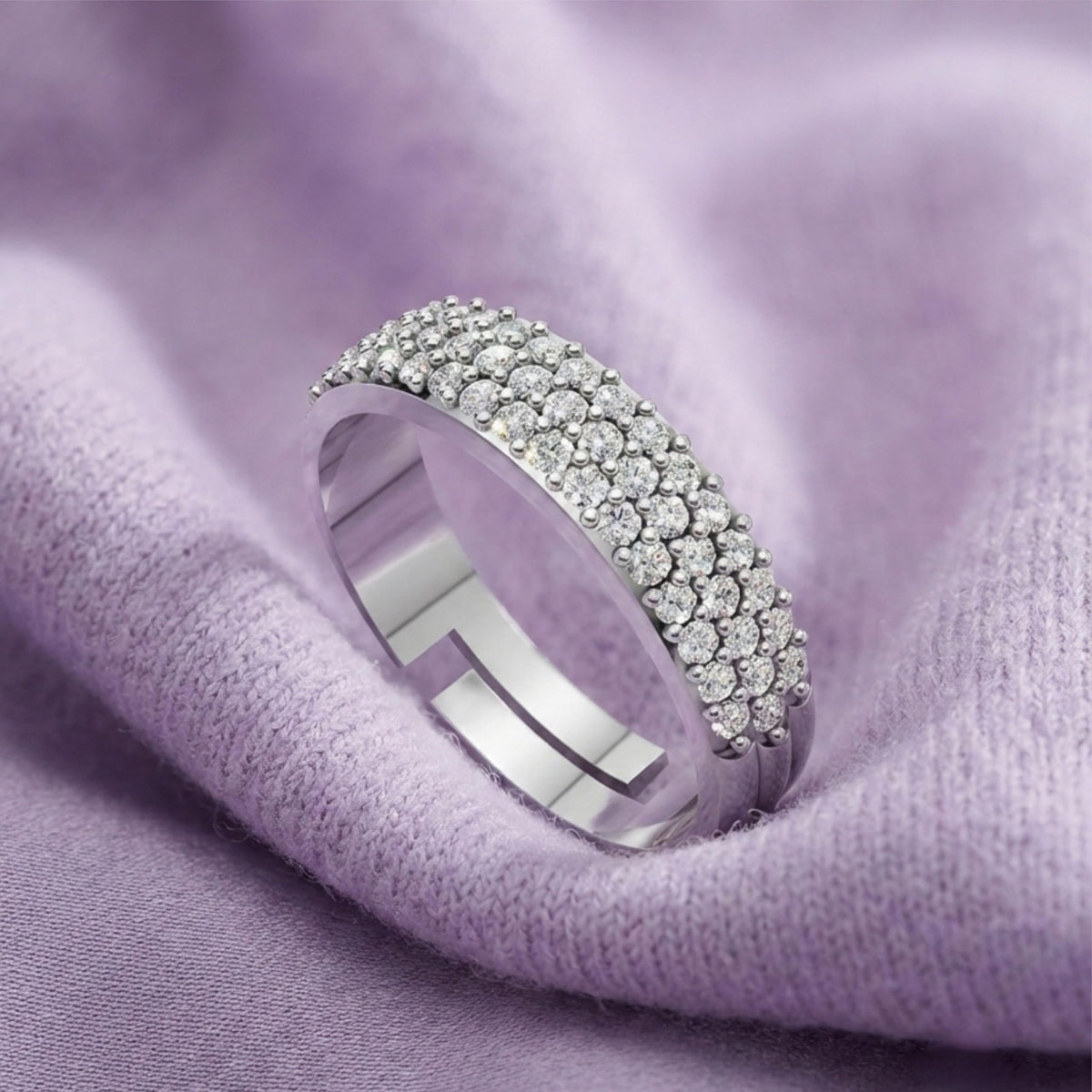 Silver Full Eternity Pavé Band Ring