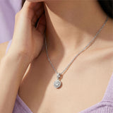 Silver Radiant Halo Solitaire Pendant