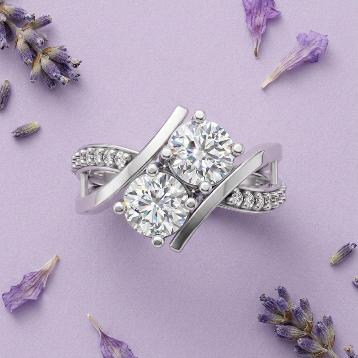 Silver Cushion Halo Solitaire Ring