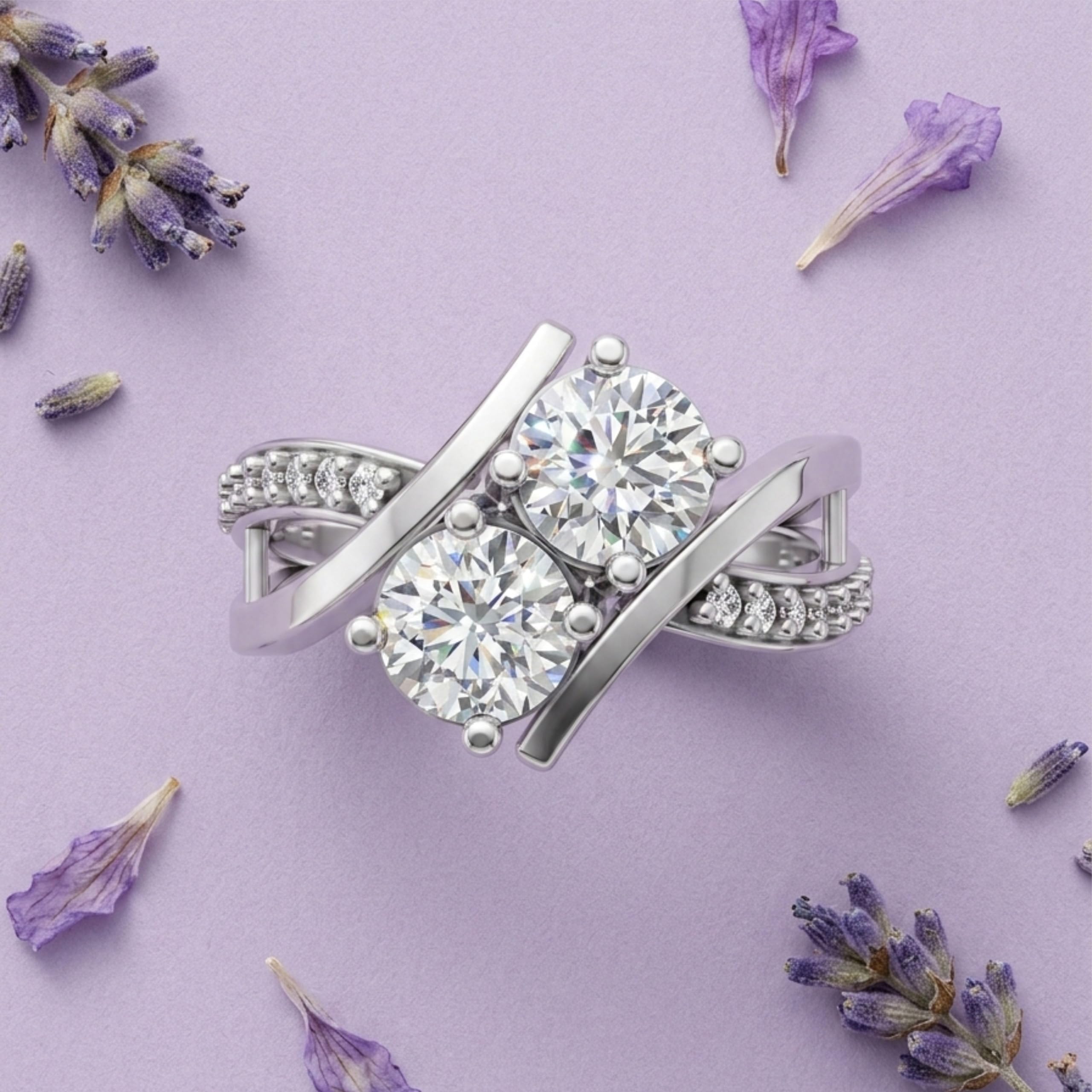 Silver Cushion Halo Solitaire Ring