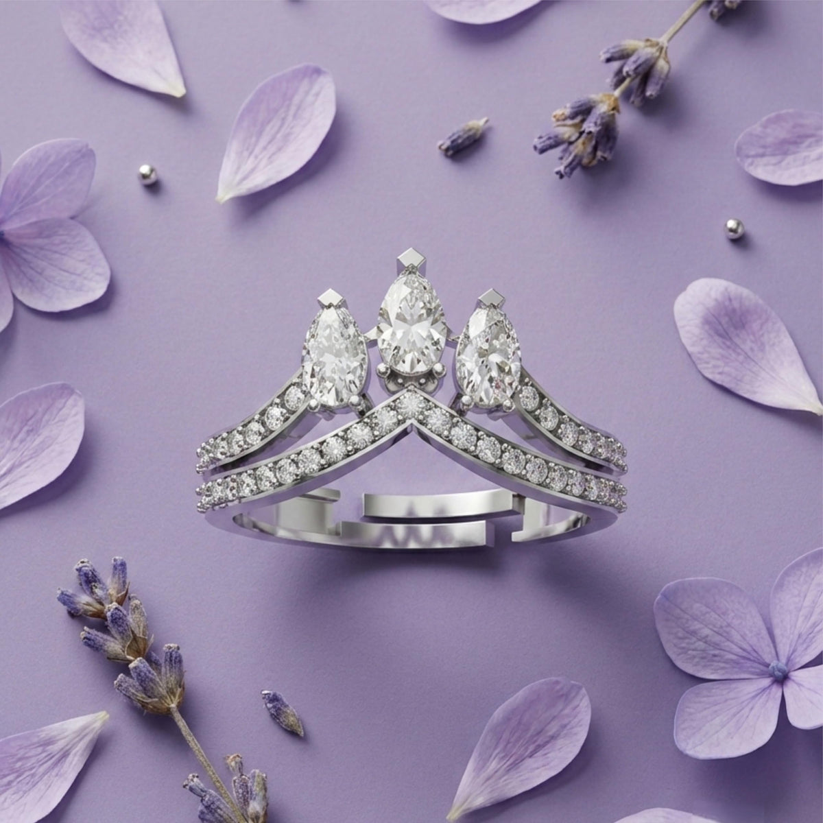 Silver Marquise Trio Stone Ring