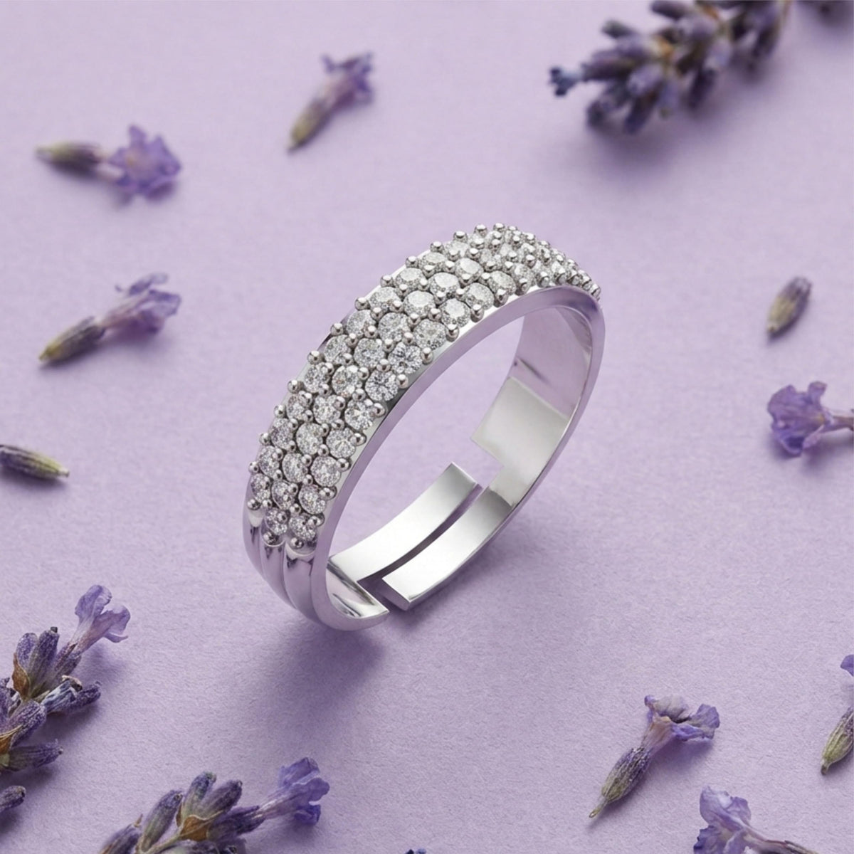 Silver Full Eternity Pavé Band Ring