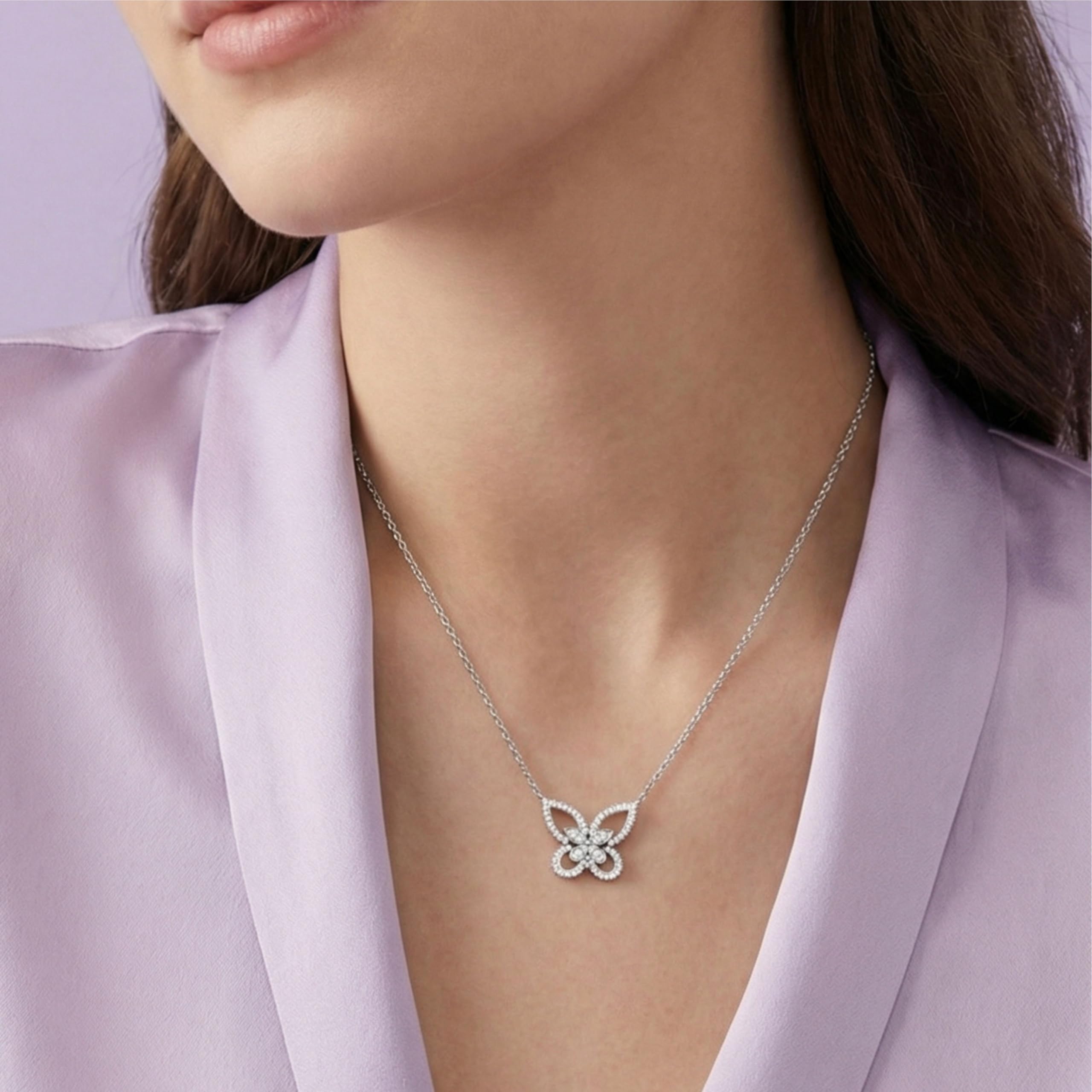 Silver Butterfly on a Chain Pendant