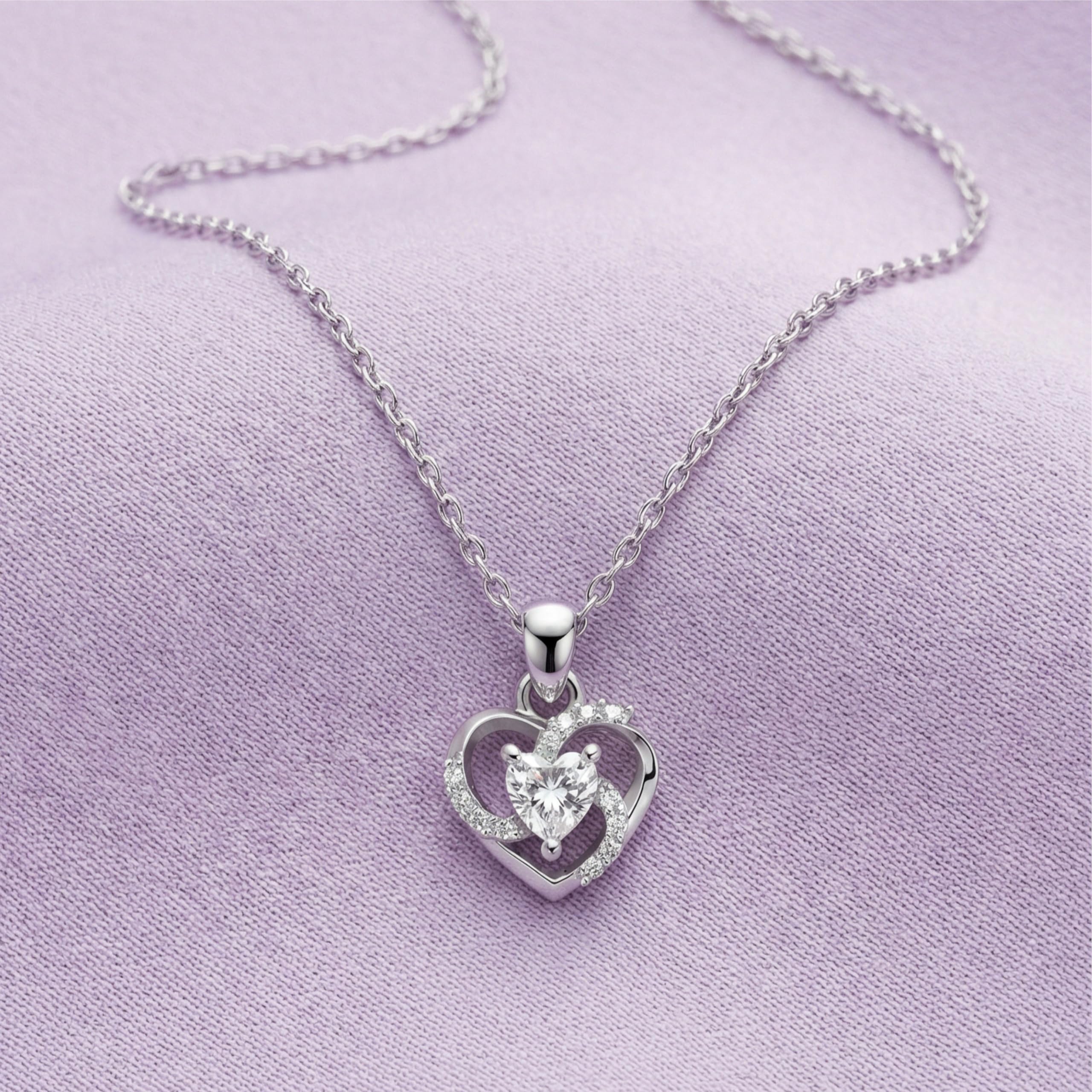 Silver Twist Heart Pendant