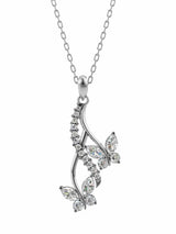 Silver Drop Butterfly Pendant