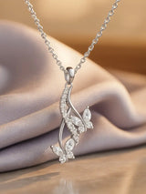 Silver Drop Butterfly Pendant