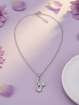 Silver Drop Butterfly Pendant
