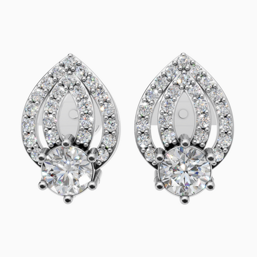 Silver Royal Tear Drop Statement Earrings