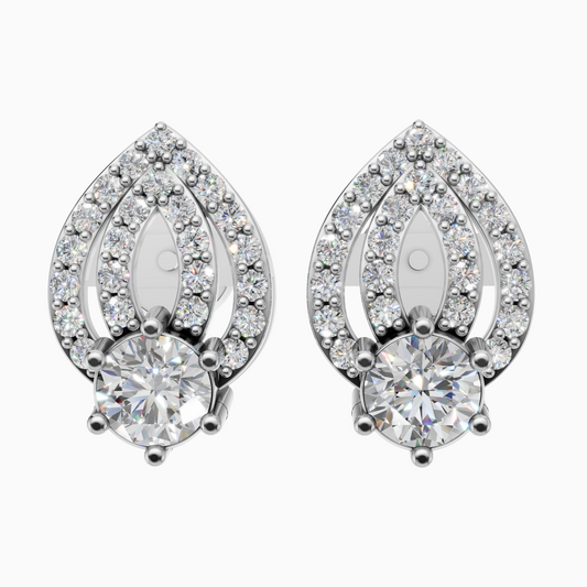 Silver Royal Tear Drop Statement Earrings